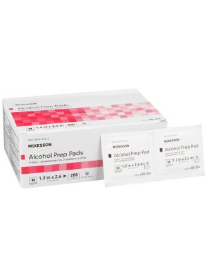 McKesson Alcohol Prep Pad 70% Strength Isopropyl, Medium, Sterile - Individually Packaged