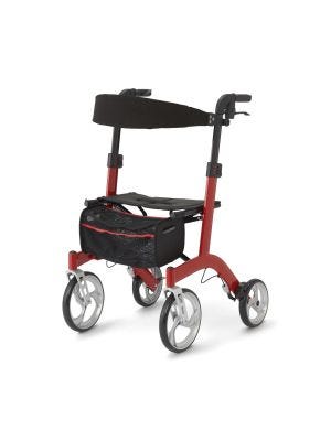 Medline European-Style Aluminum Rollator, Red