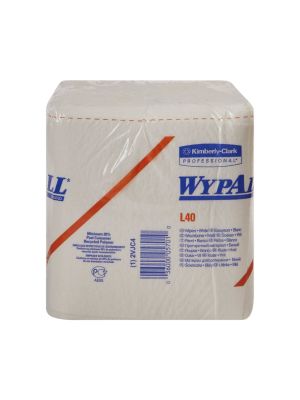 Task Wipe WypAll® L40 Light Duty Double Re-Creped 12 X 12-1/2 Inch Disposable