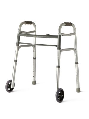 Medline Junior Walker, 2 Button, Folding, 5" Wheels
